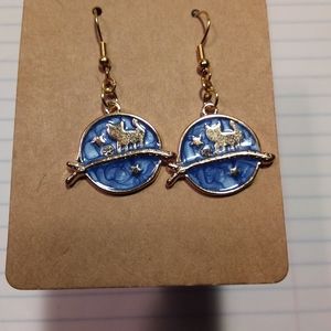 Moon with Cat and Stars